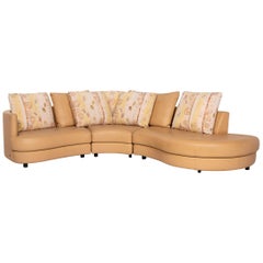 Rolf Benz Leather Corner Sofa Beige Patterned Sofa Couch