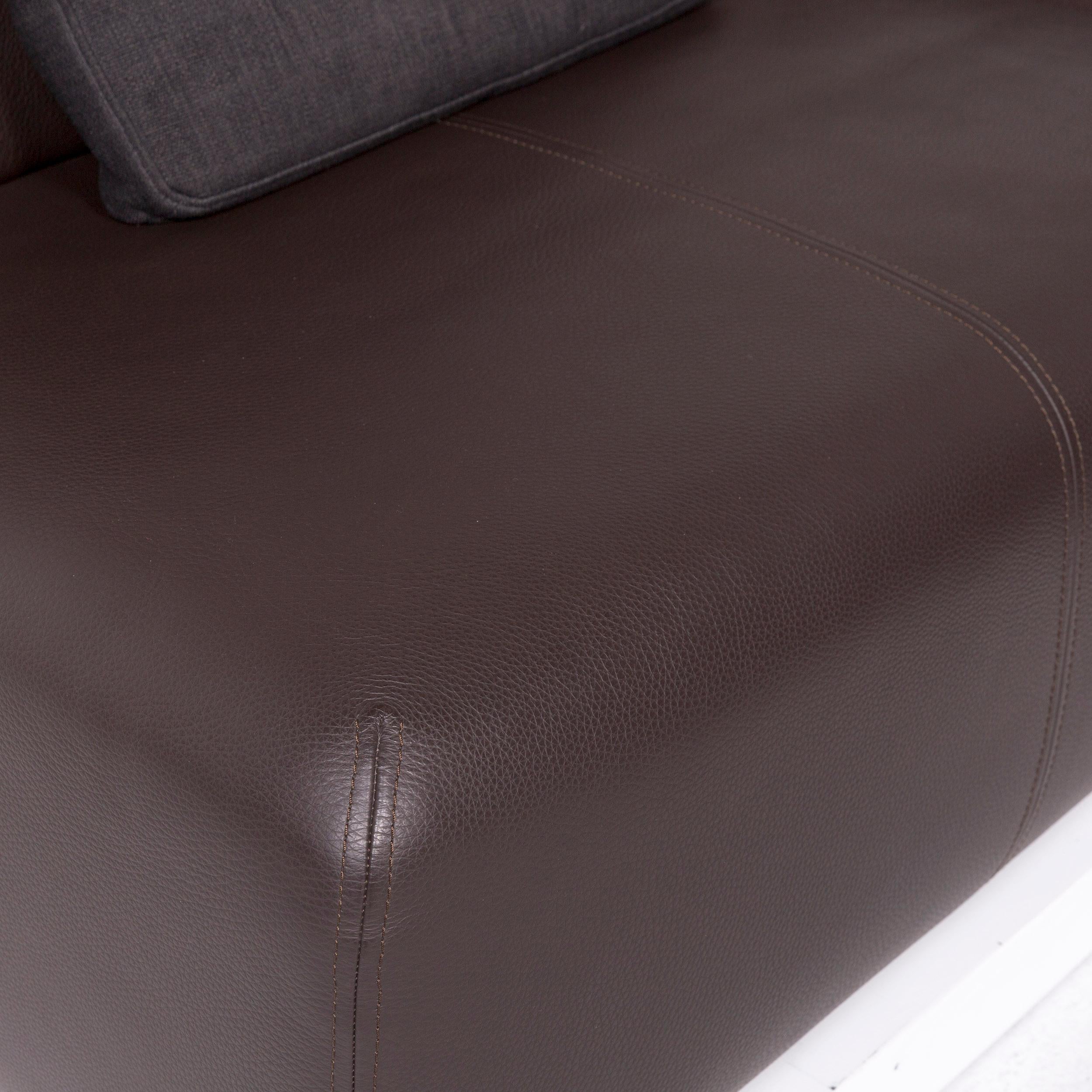 dark brown leather corner sofa