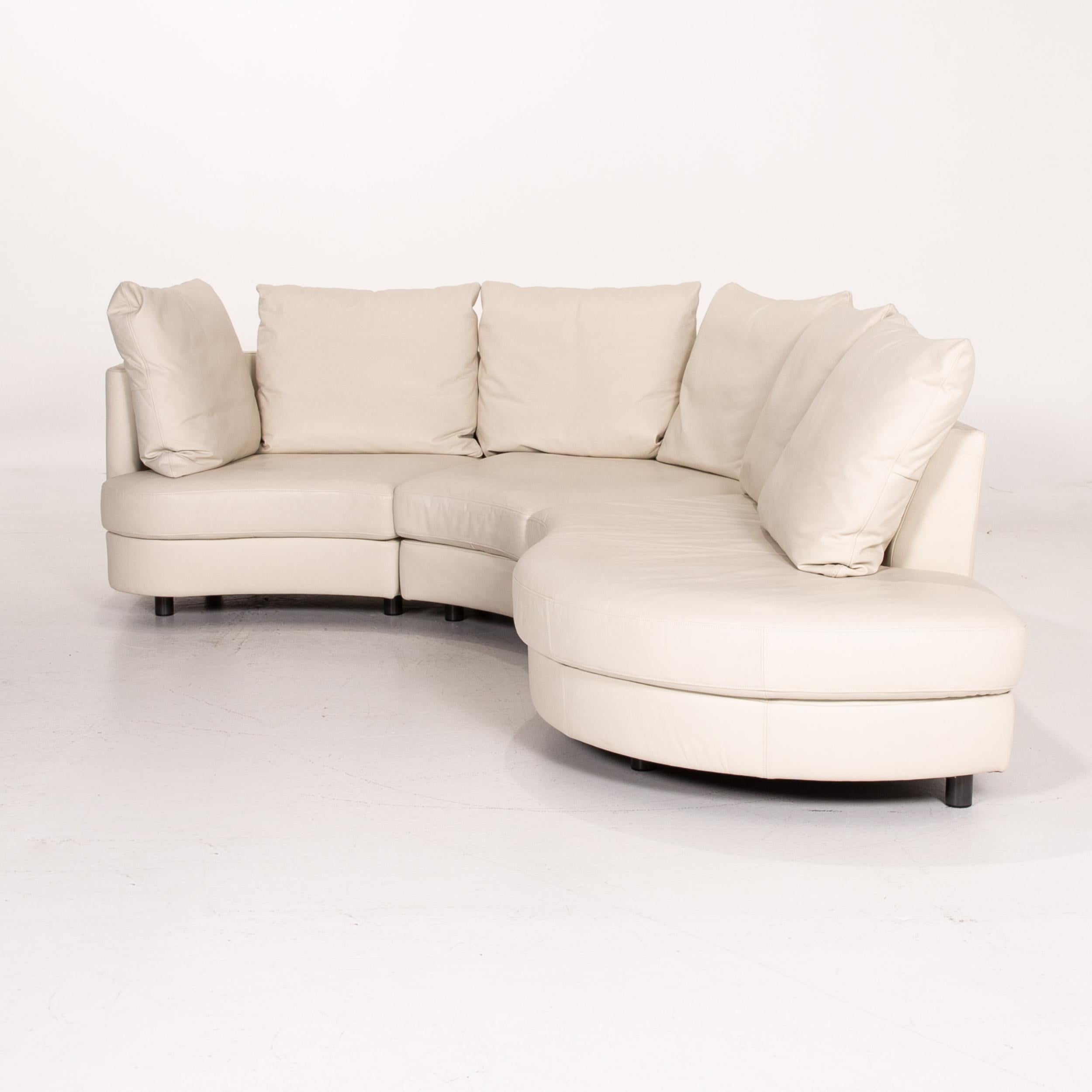 Rolf Benz Leather Corner Sofa Cream Sofa Couch For Sale 6