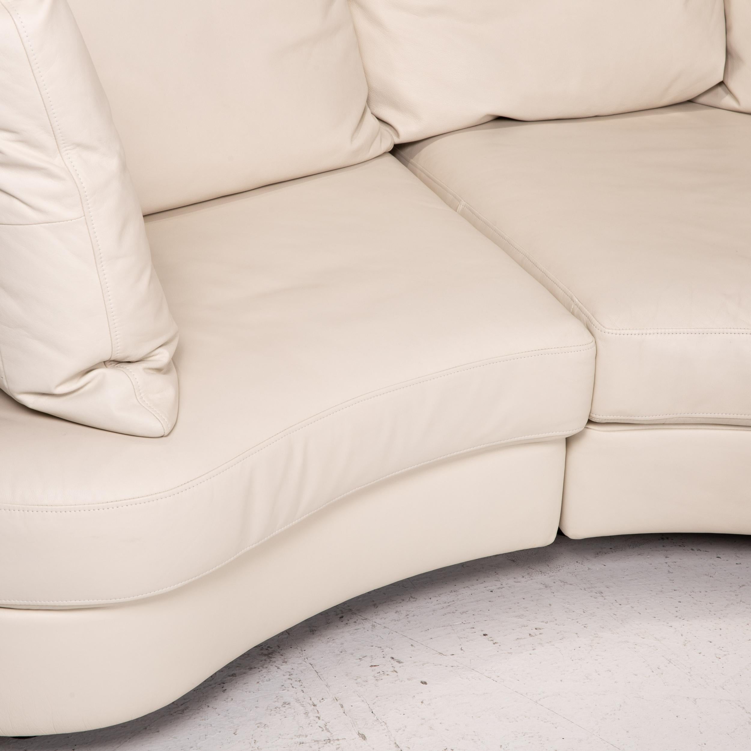 German Rolf Benz Leather Corner Sofa Cream Sofa Couch For Sale