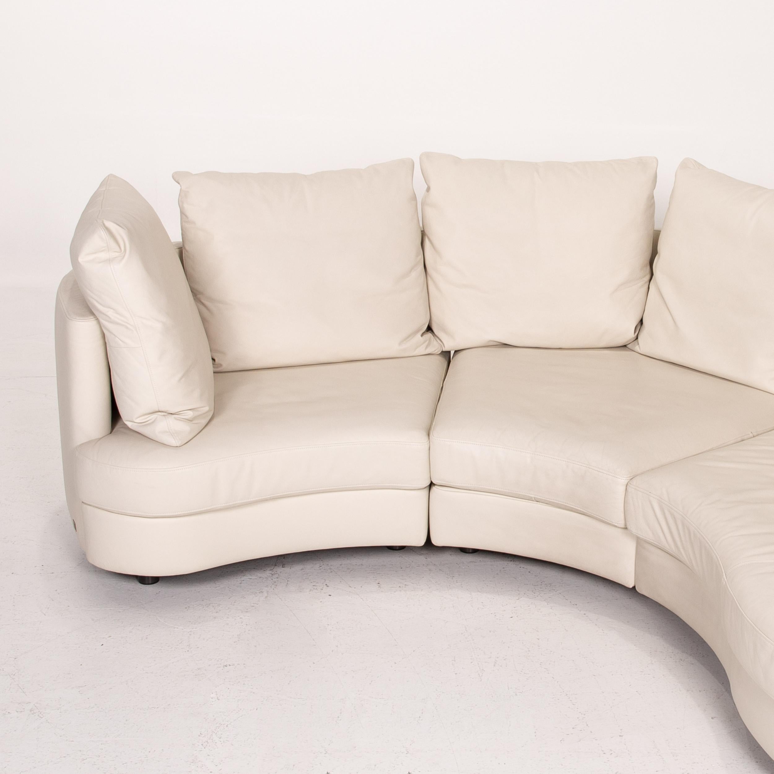 Rolf Benz Leather Corner Sofa Cream Sofa Couch For Sale 2