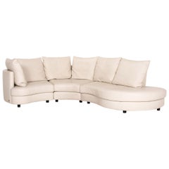 Rolf Benz Leather Corner Sofa Cream Sofa Couch