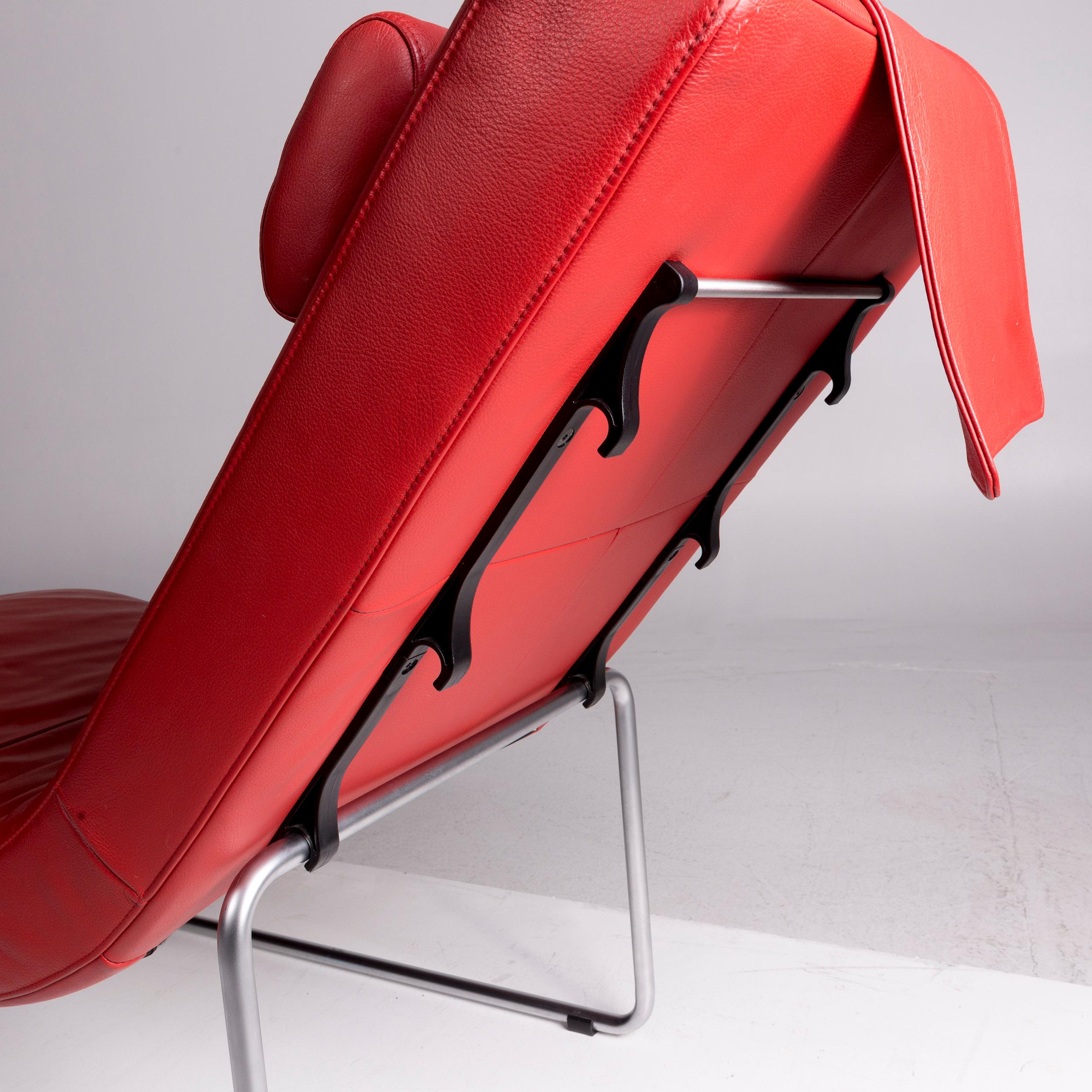 Rolf Benz Leather Lounger Red Relax Function Function 2