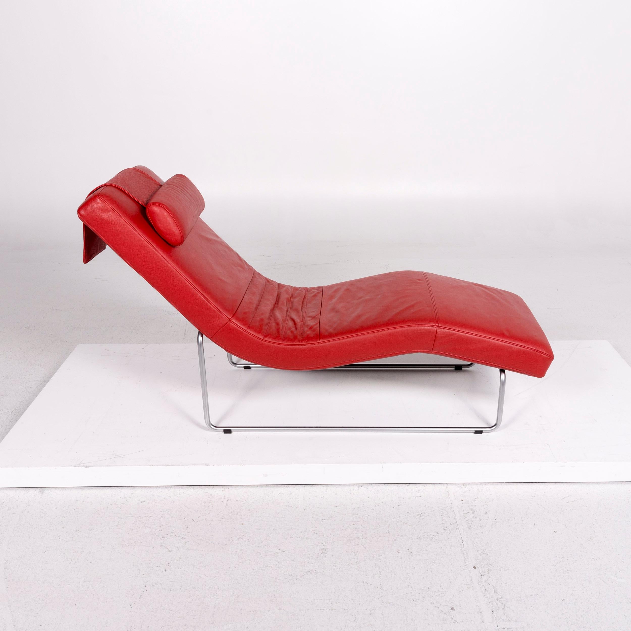 Rolf Benz Leather Lounger Red Relax Function Function 3