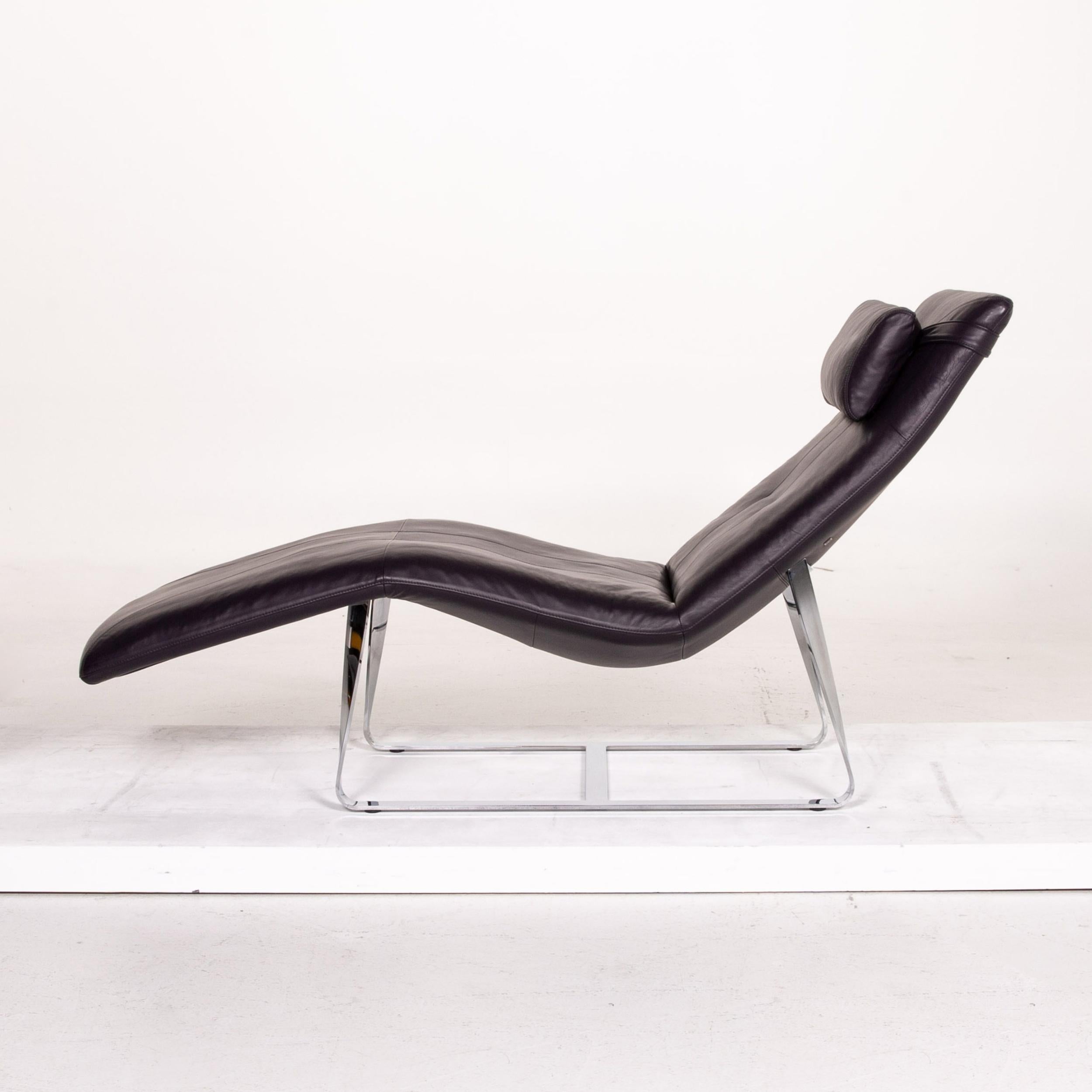 Rolf Benz Leather Lounger Violet Relax Lounger 3
