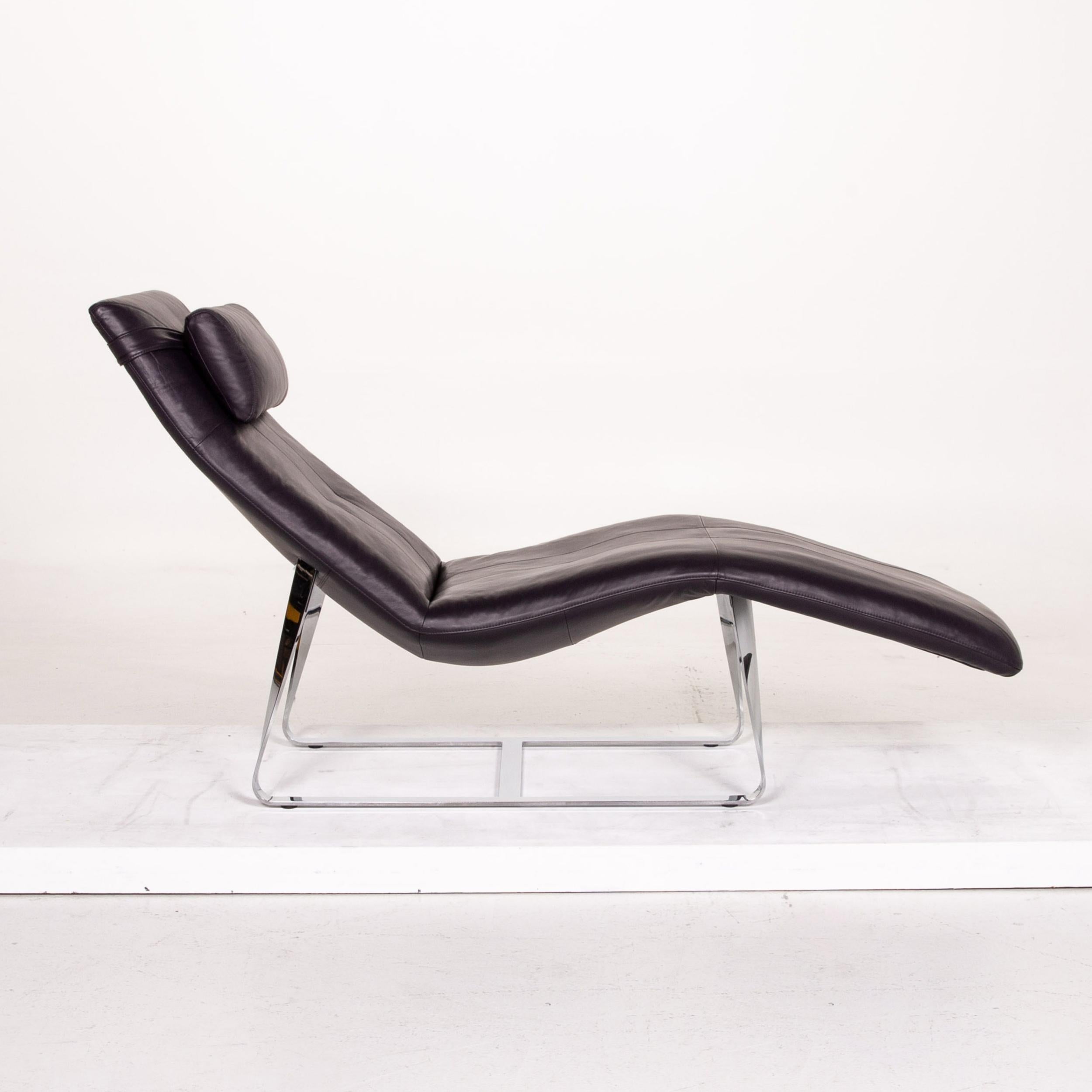 Rolf Benz Leather Lounger Violet Relax Lounger 1