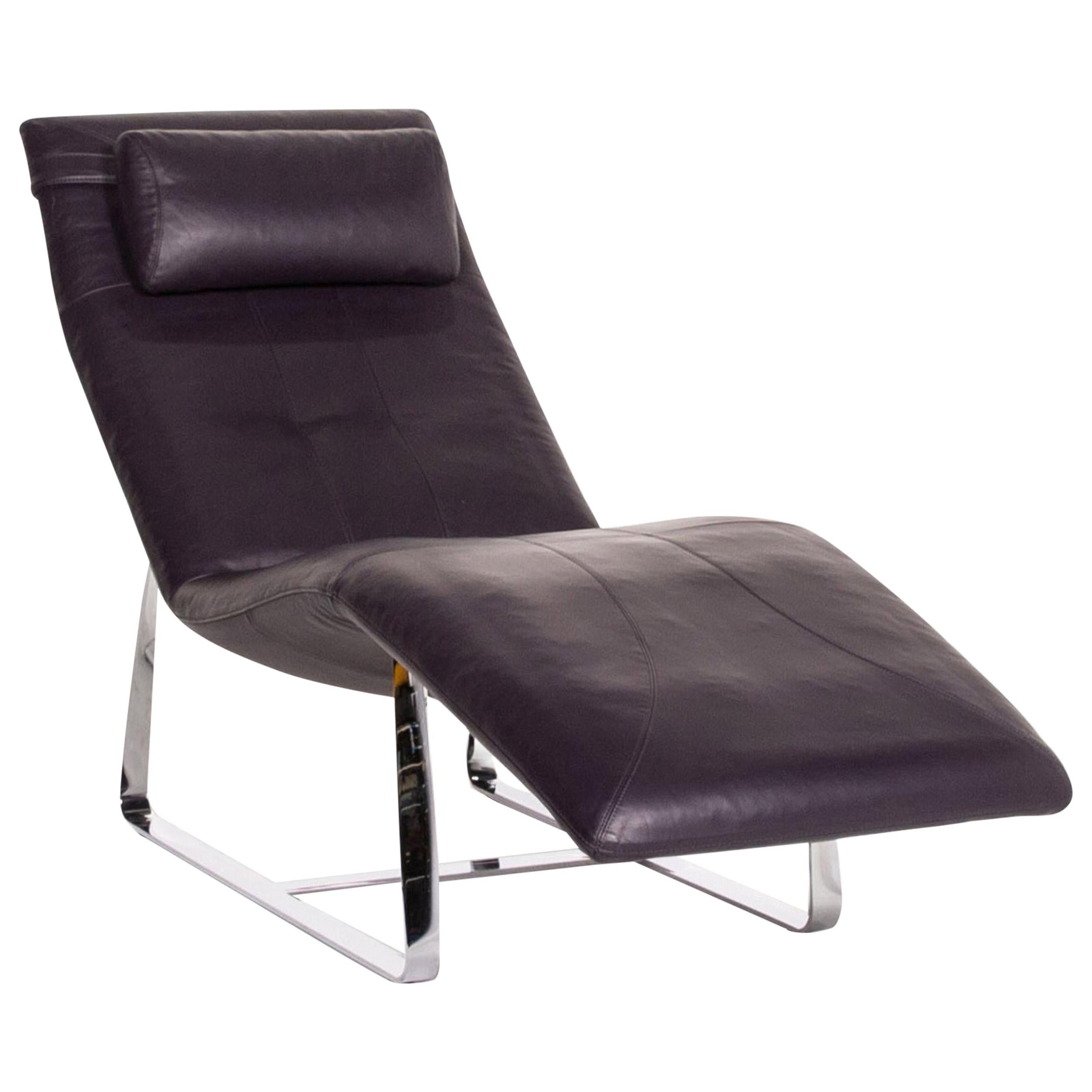 Rolf Benz Leather Lounger Violet Relax Lounger