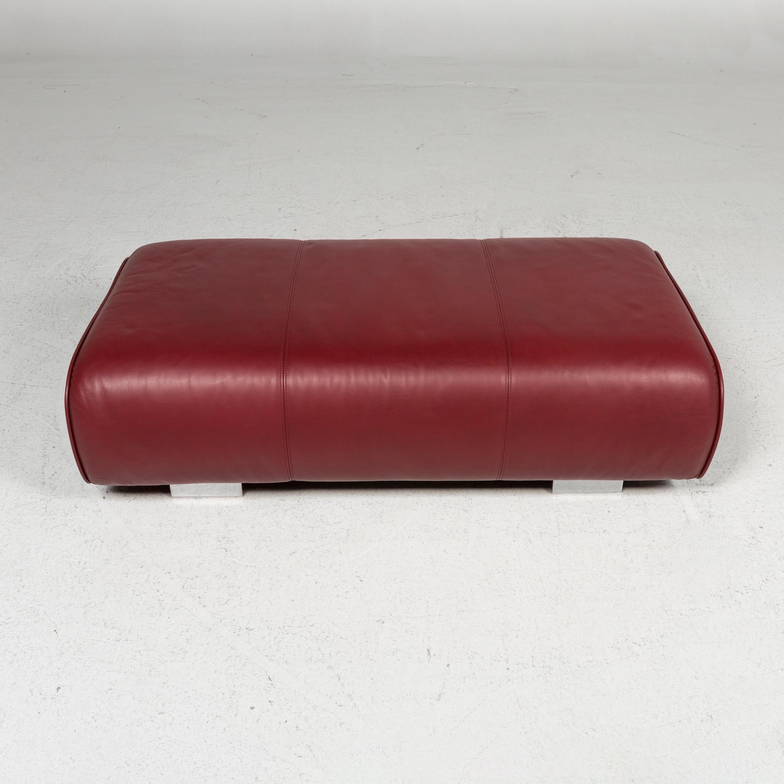 German Rolf Benz Leather Ottoman Red For Sale