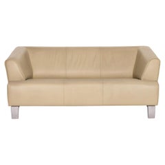 Rolf Benz Leather Sofa Green Lime Green Two-Seater Couch