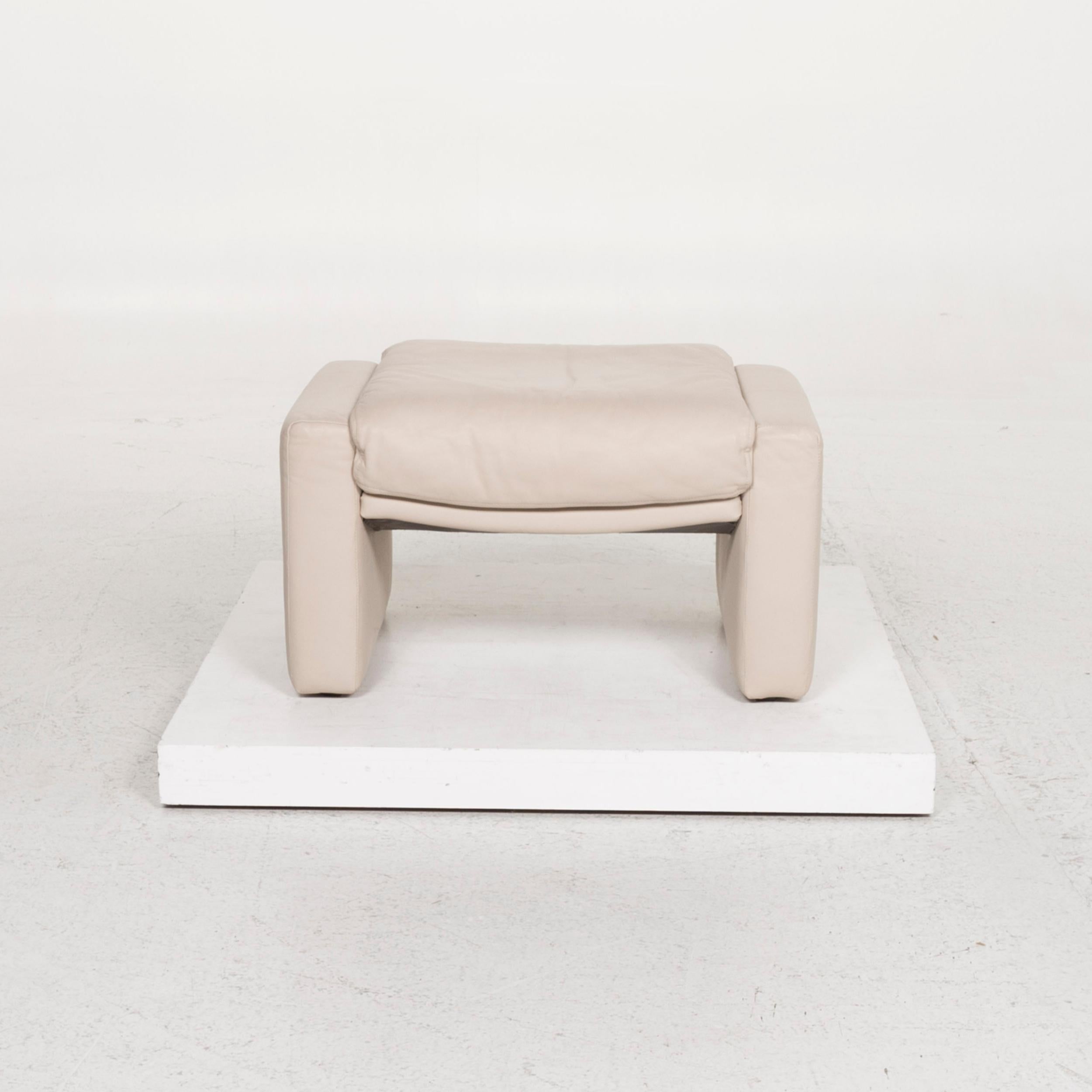 Rolf Benz Leather Stool Gray 3