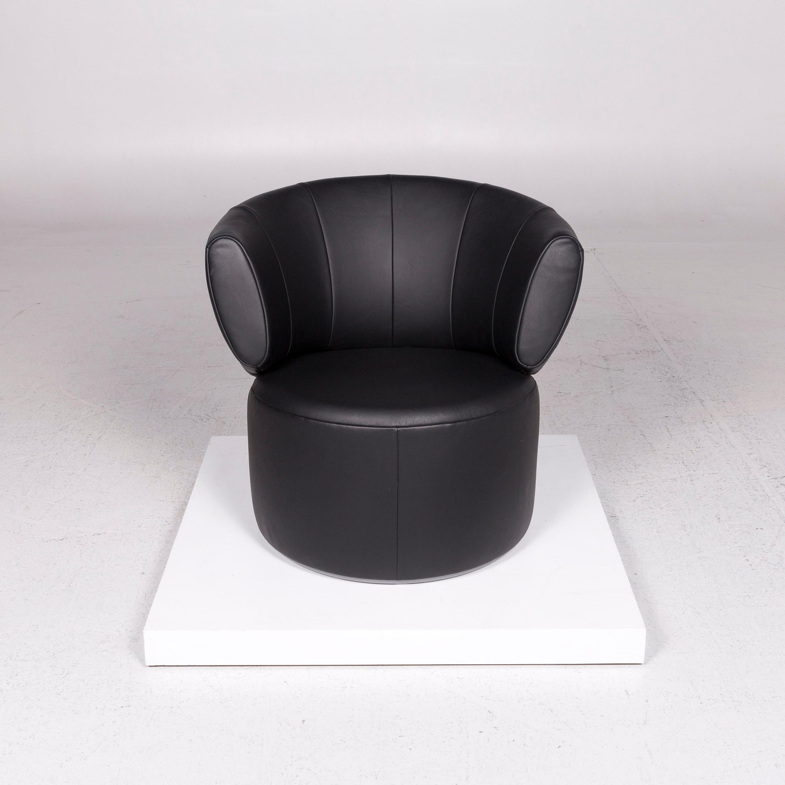 Rolf Benz Loop 684 Leather Armchair Black In Excellent Condition In Cologne, DE