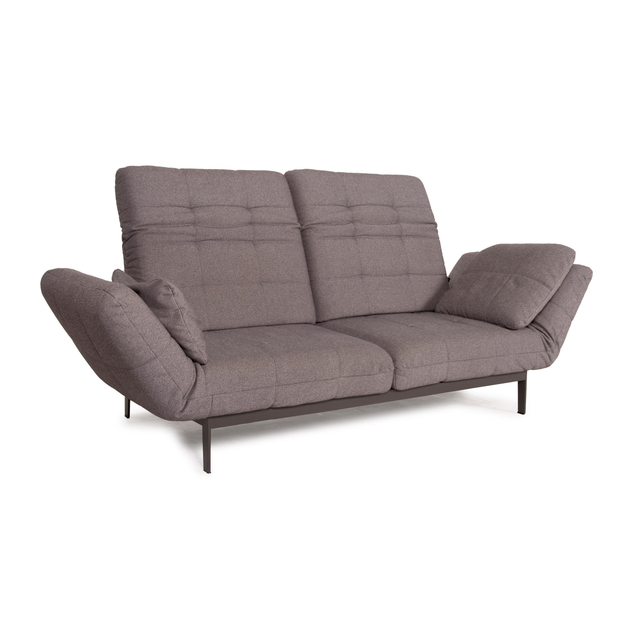 Rolf Benz Mera Fabric Sofa Two-Seater Sofa Fabric Gray Function For Sale 1