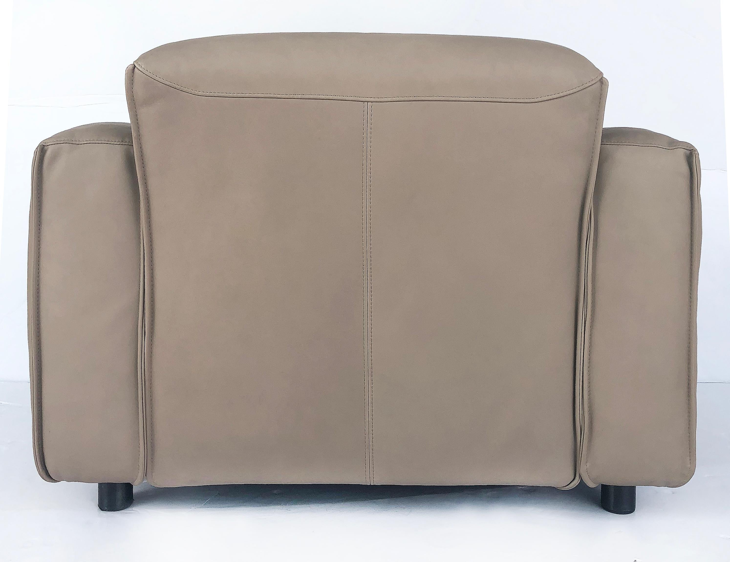 German Rolf Benz Mio Collection Leather Club Chairs, Showroom Samples