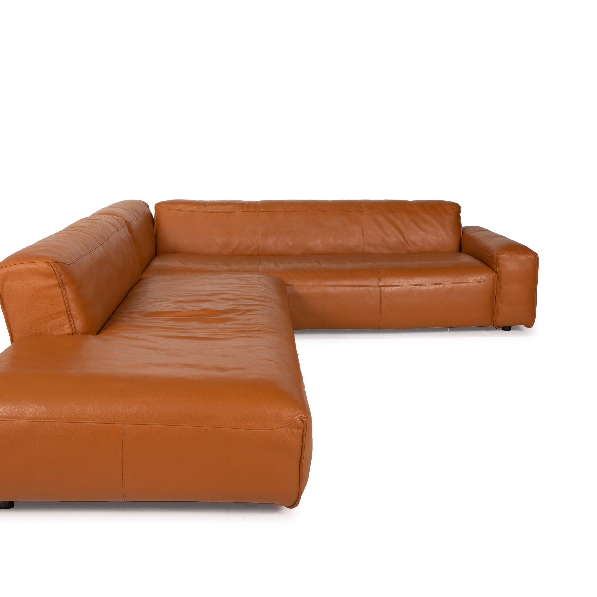 Rolf Benz Mio leather sofa cognac corner sofa For Sale 2