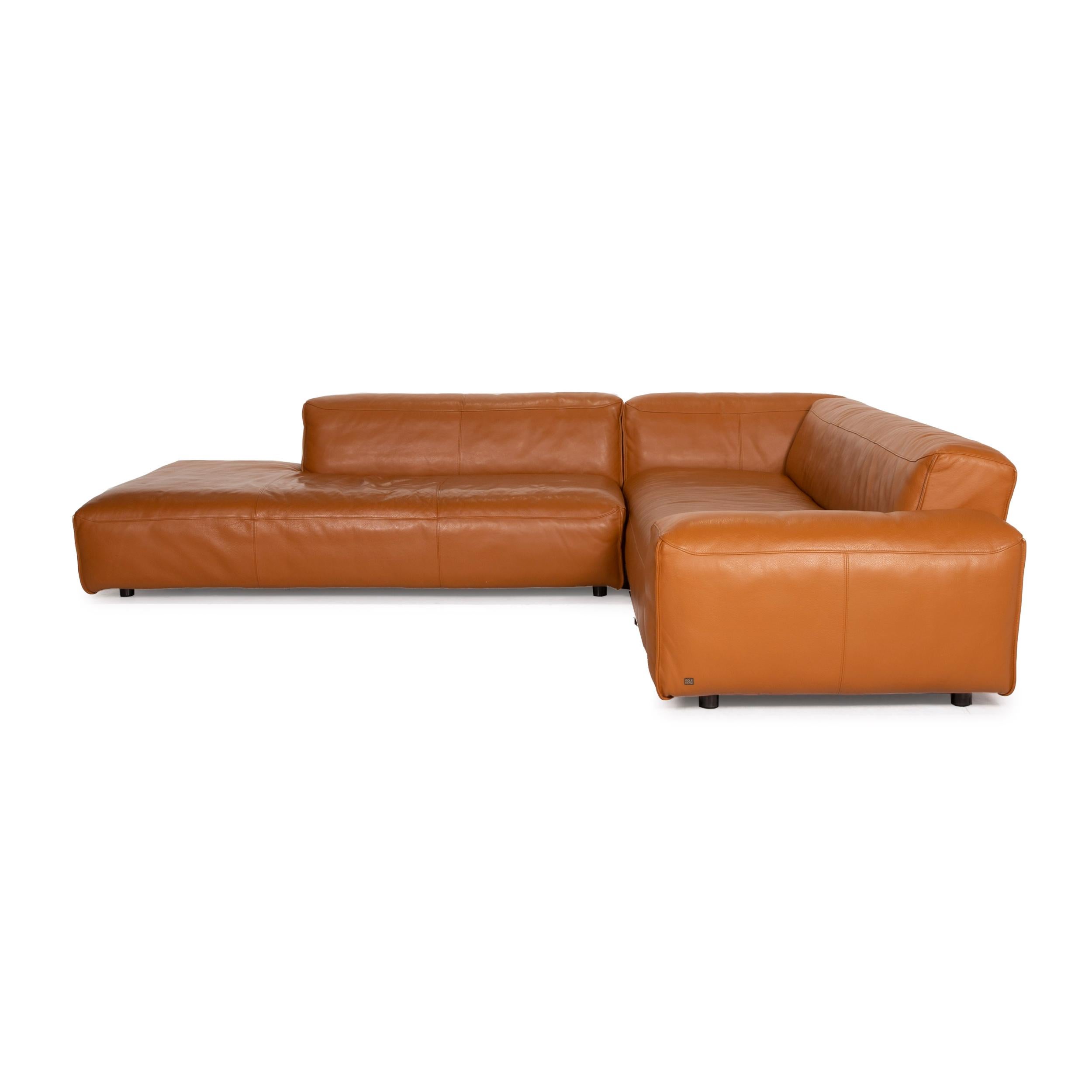 Rolf Benz Mio leather sofa cognac corner sofa For Sale 4