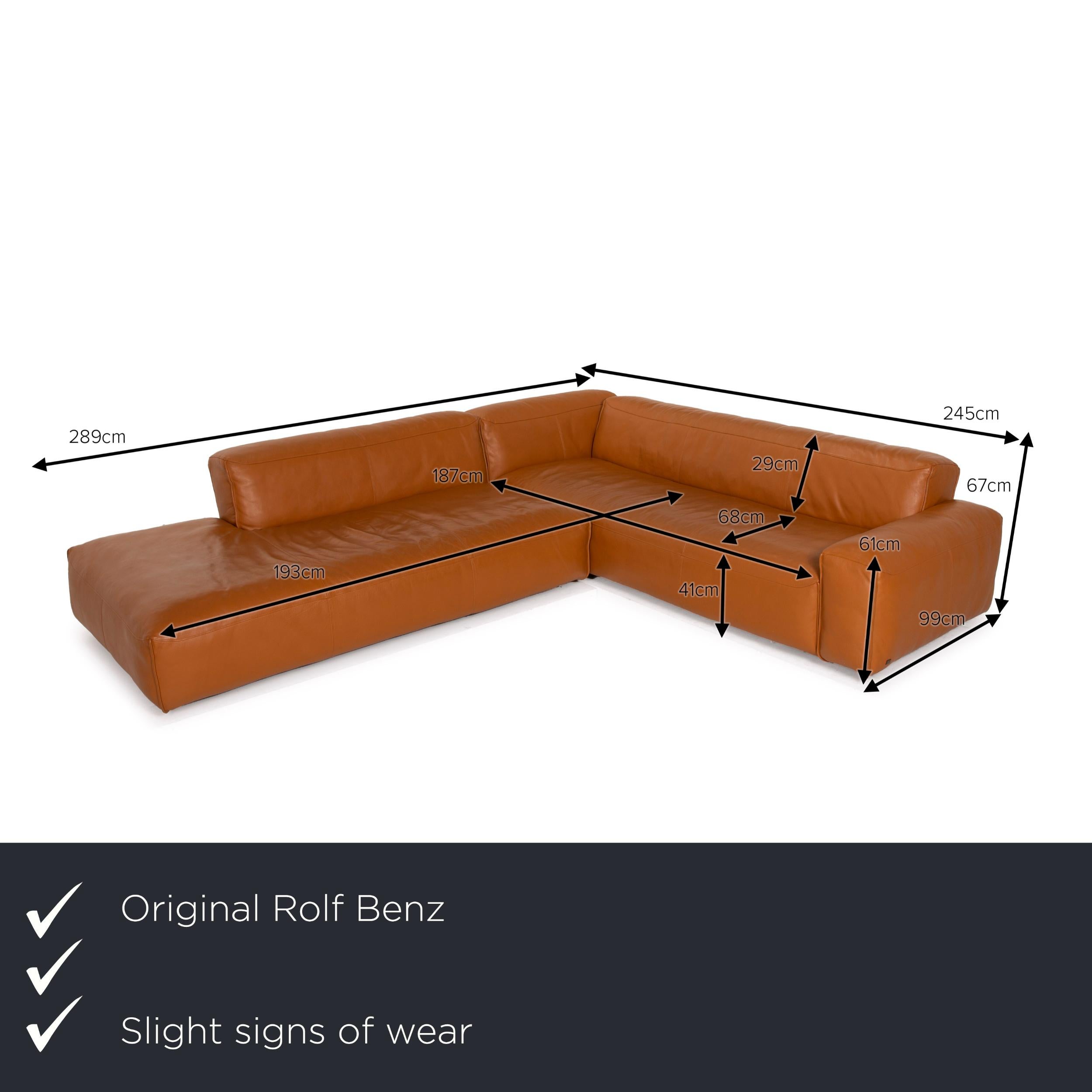 We present to you a Rolf Benz Mio leather sofa cognac corner sofa.
 
 

 Product measurements in centimeters:
 

Depth: 99
Width: 289
Height: 67
Seat height: 41
Rest height: 61
Seat depth: 68
Seat width: 187
Back height: 29.