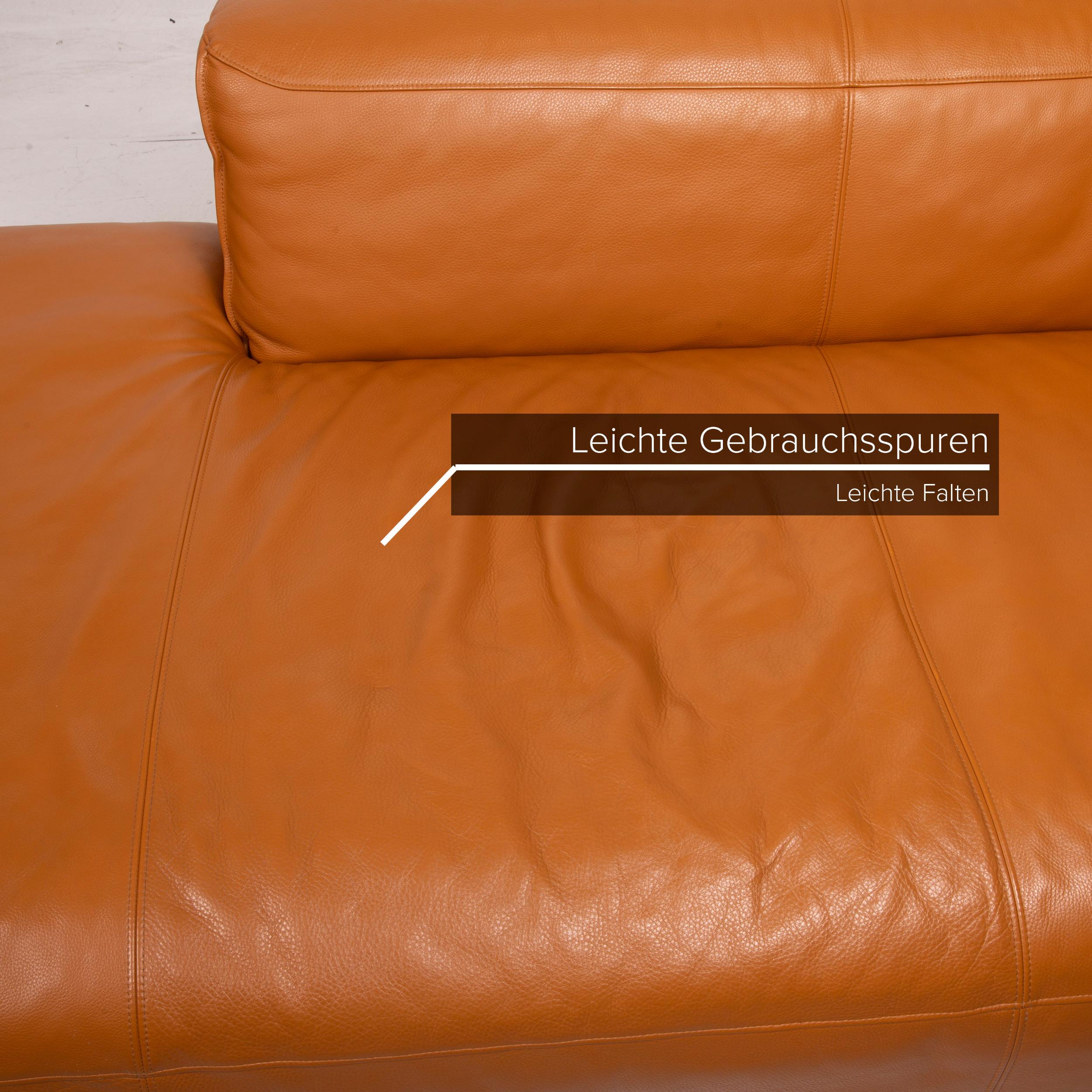 German Rolf Benz Mio leather sofa cognac corner sofa For Sale