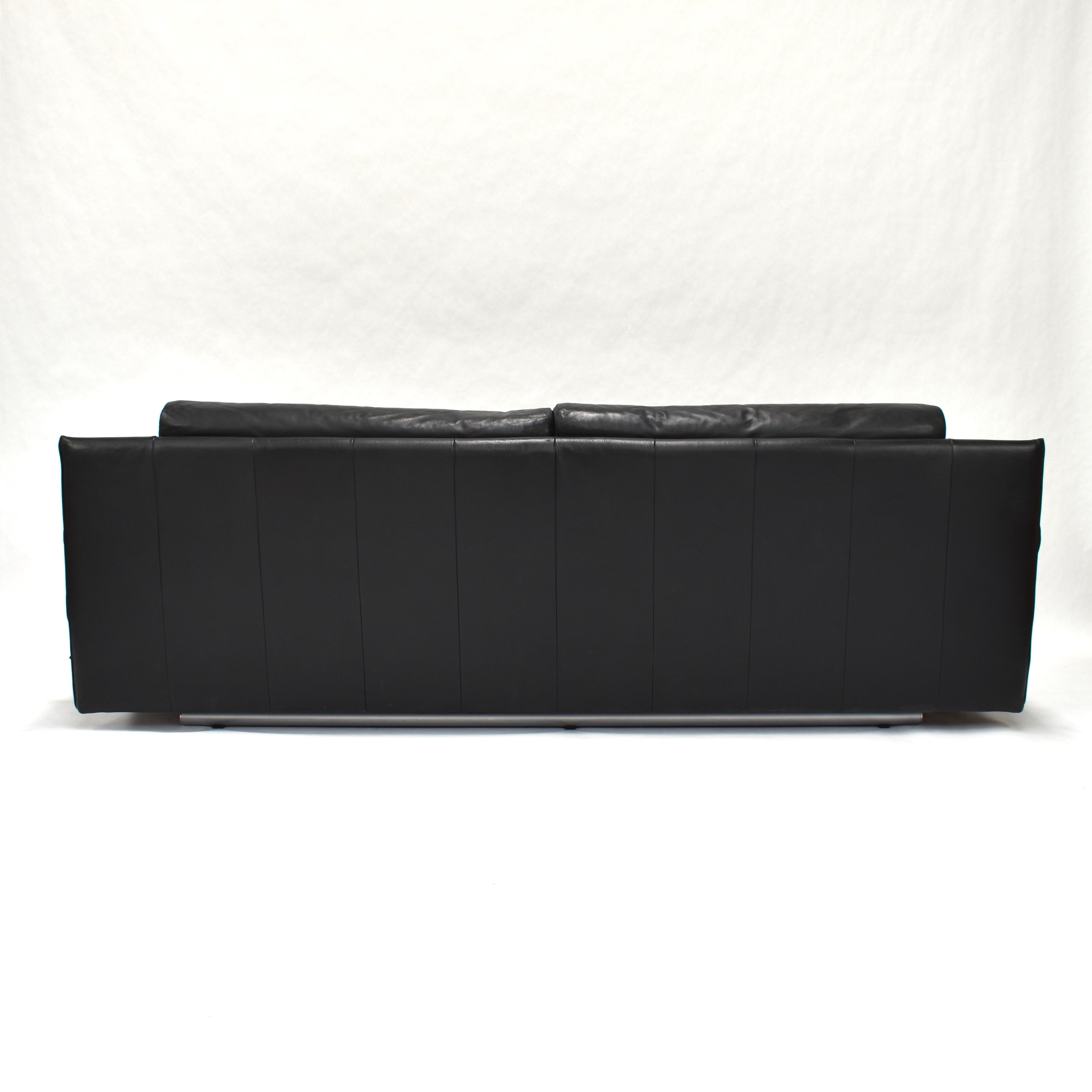 Rolf Benz Model 6500 Sofa in Black Leather by Mathias Hoffmann 6