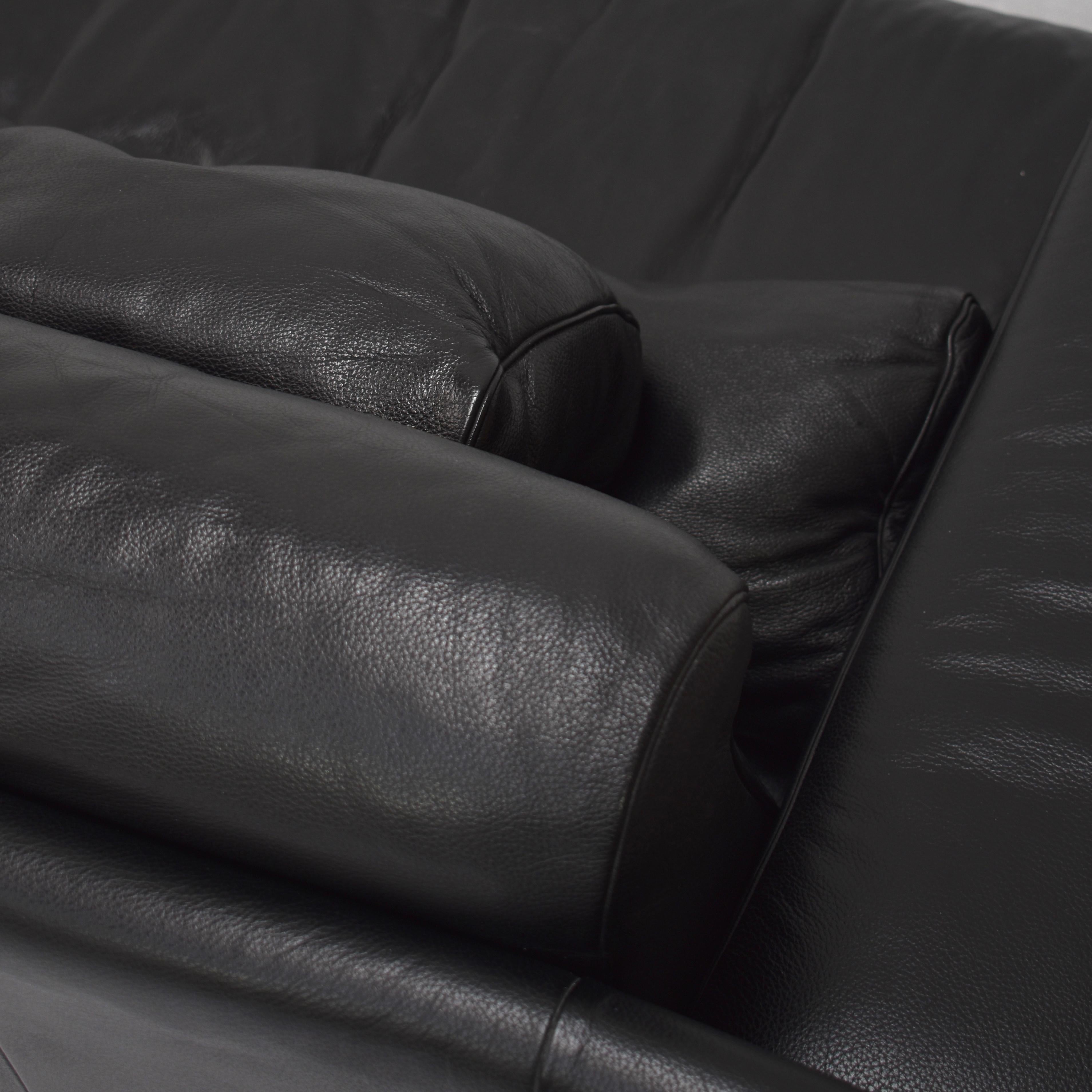 Rolf Benz Model 6500 Sofa in Black Leather by Mathias Hoffmann 8