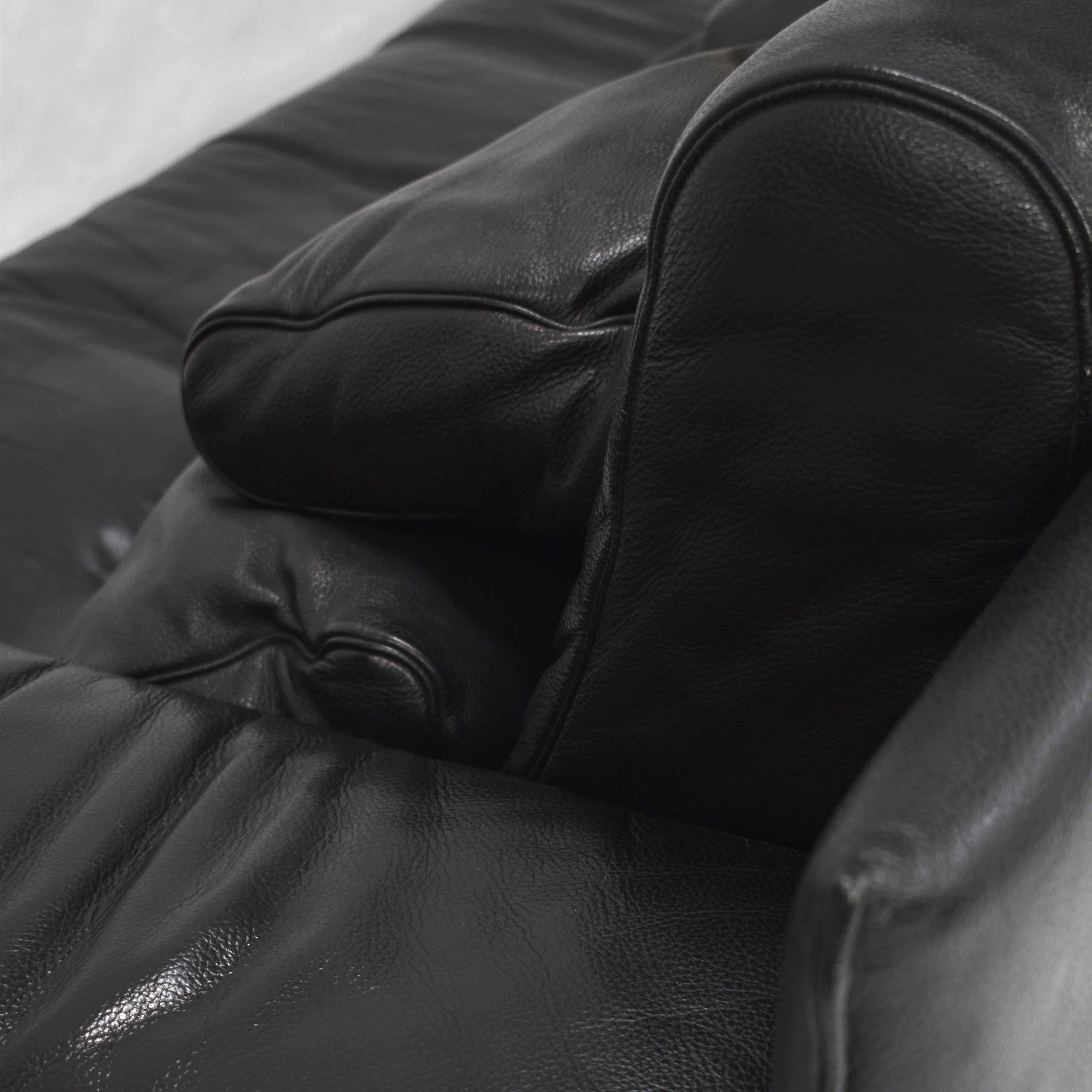 Rolf Benz Modell 6500 Sofa in schwarzem Leder von Mathias Hoffmann 8