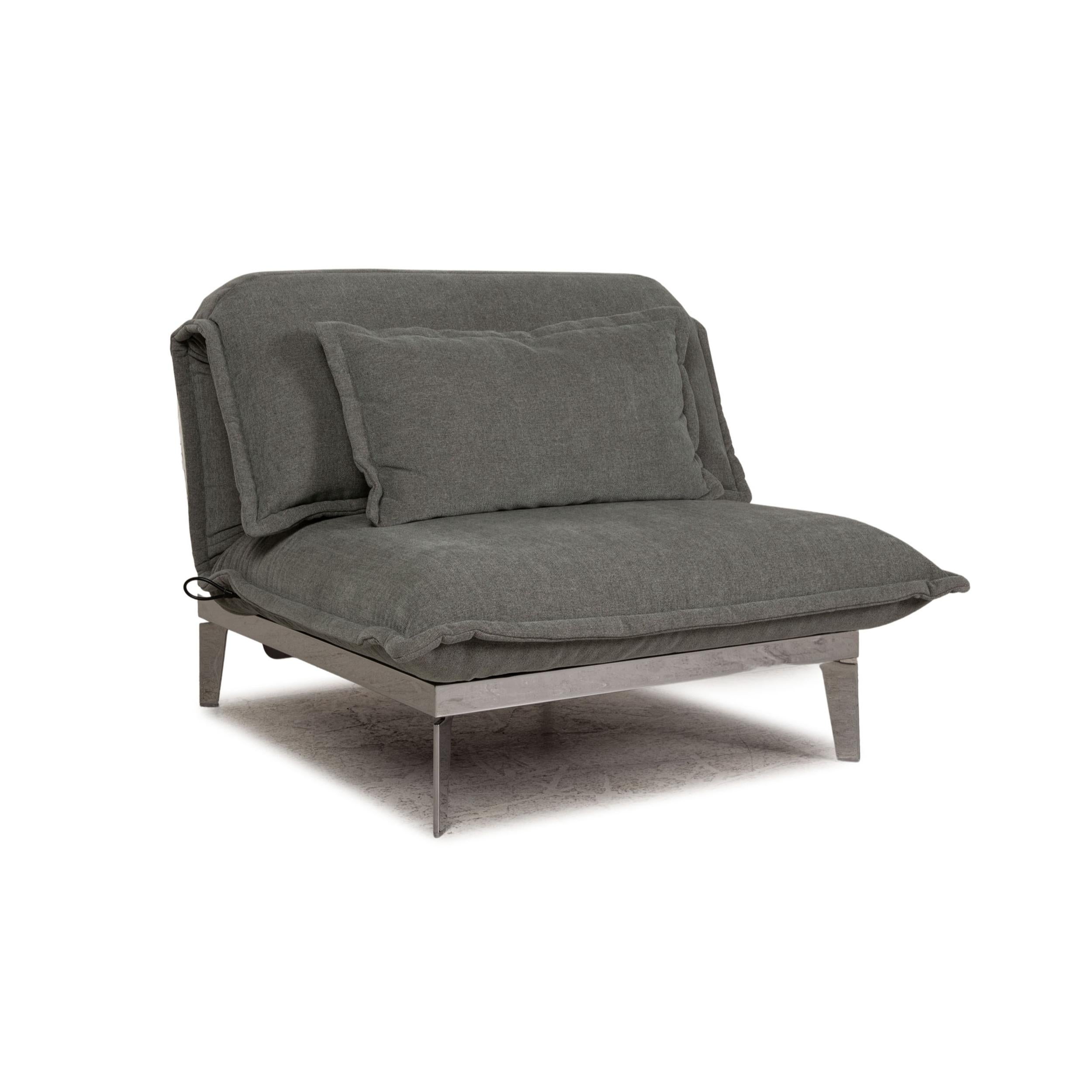 German Rolf Benz Nova 340 Fabric Armchair Gray Function Relax Function For Sale