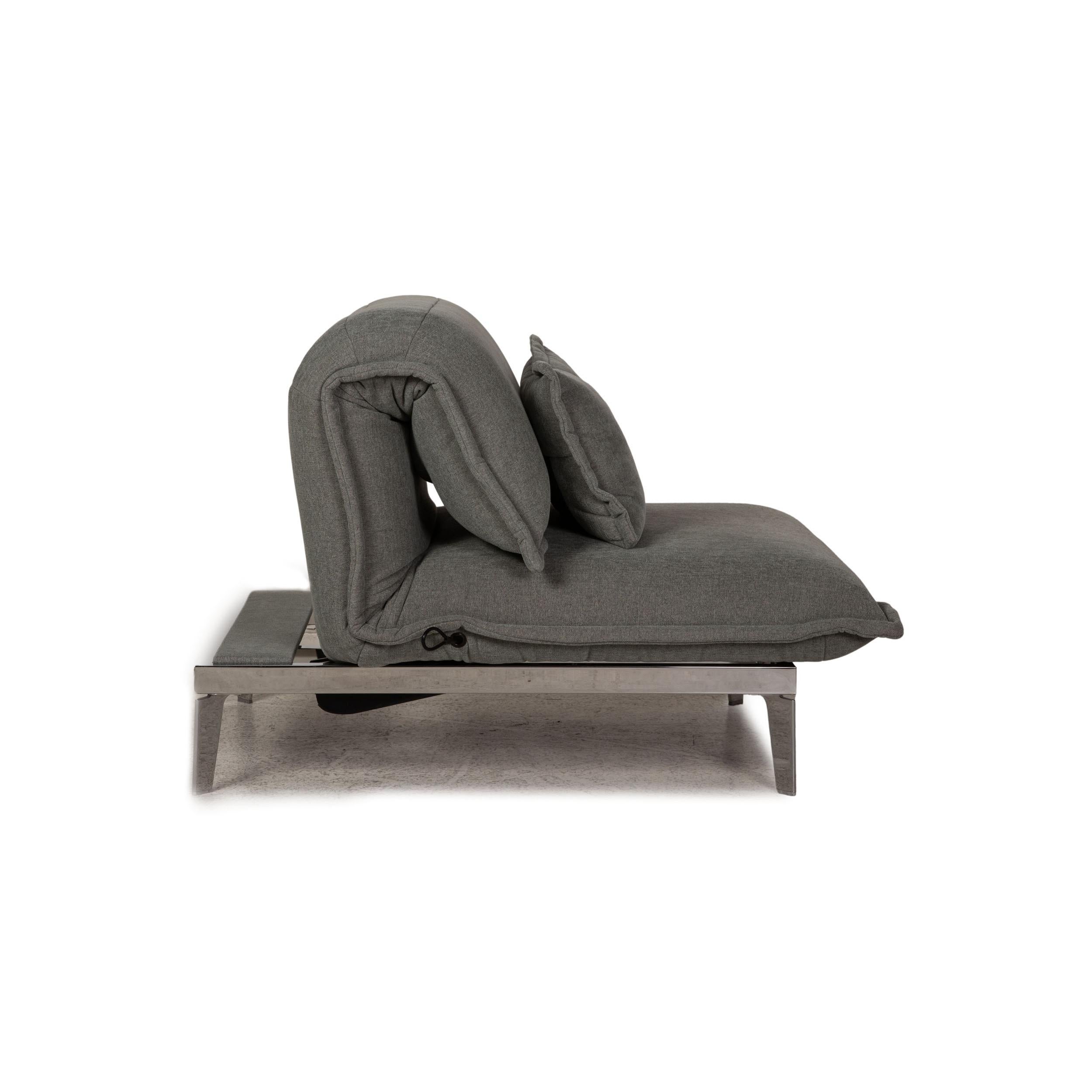 Rolf Benz Nova 340 Fabric Armchair Gray Function Relax Function In Good Condition For Sale In Cologne, DE