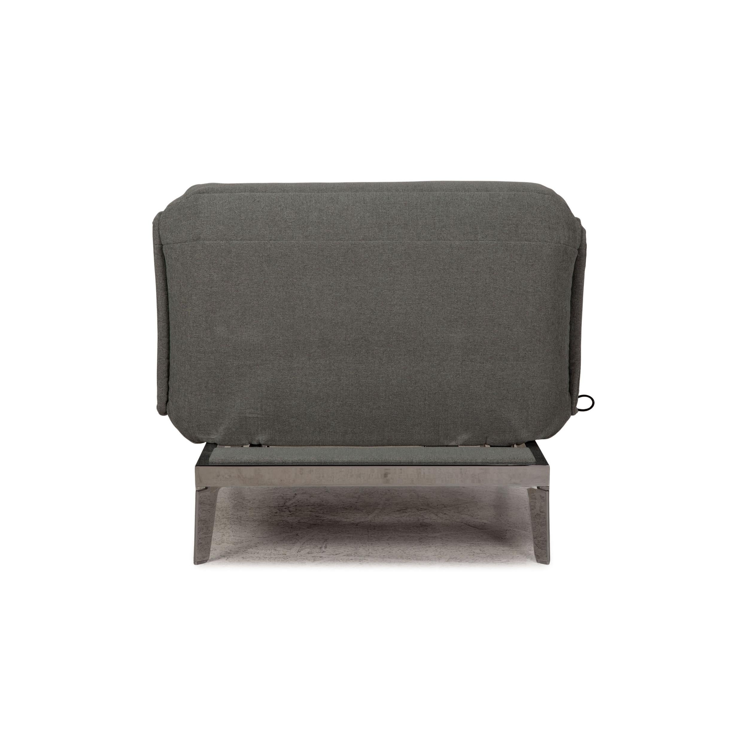Contemporary Rolf Benz Nova 340 Fabric Armchair Gray Function Relax Function For Sale