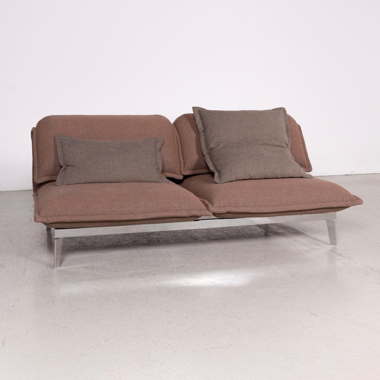 Rolf Benz Nova Designer Fabric Sofa Brown Three-Seat Couch ...