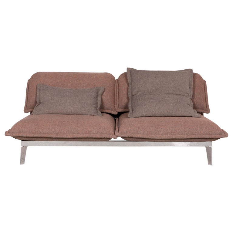 Rolf Benz Nova Designer Fabric Sofa Brown Three Seat Couch Function Rolf Benz Nova Designer Fabric Sofa Brown Three Seat Couch Function