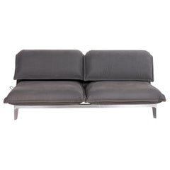 Rolf Benz Nova Fabric Sofa Bed Gray Gray Blue Two-Seater Function Sleeping