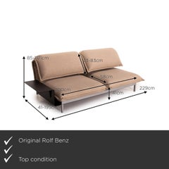 Rolf Benz Nova Fabric Sofa Beige Sleeping Function Relaxation Function Sofa Bed