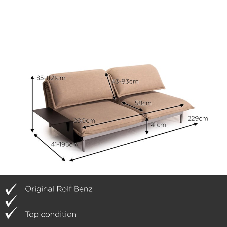 Rolf Benz Nova Fabric Sofa Beige Sleeping Function Relaxation Function Sofa  Bed at 1stDibs
