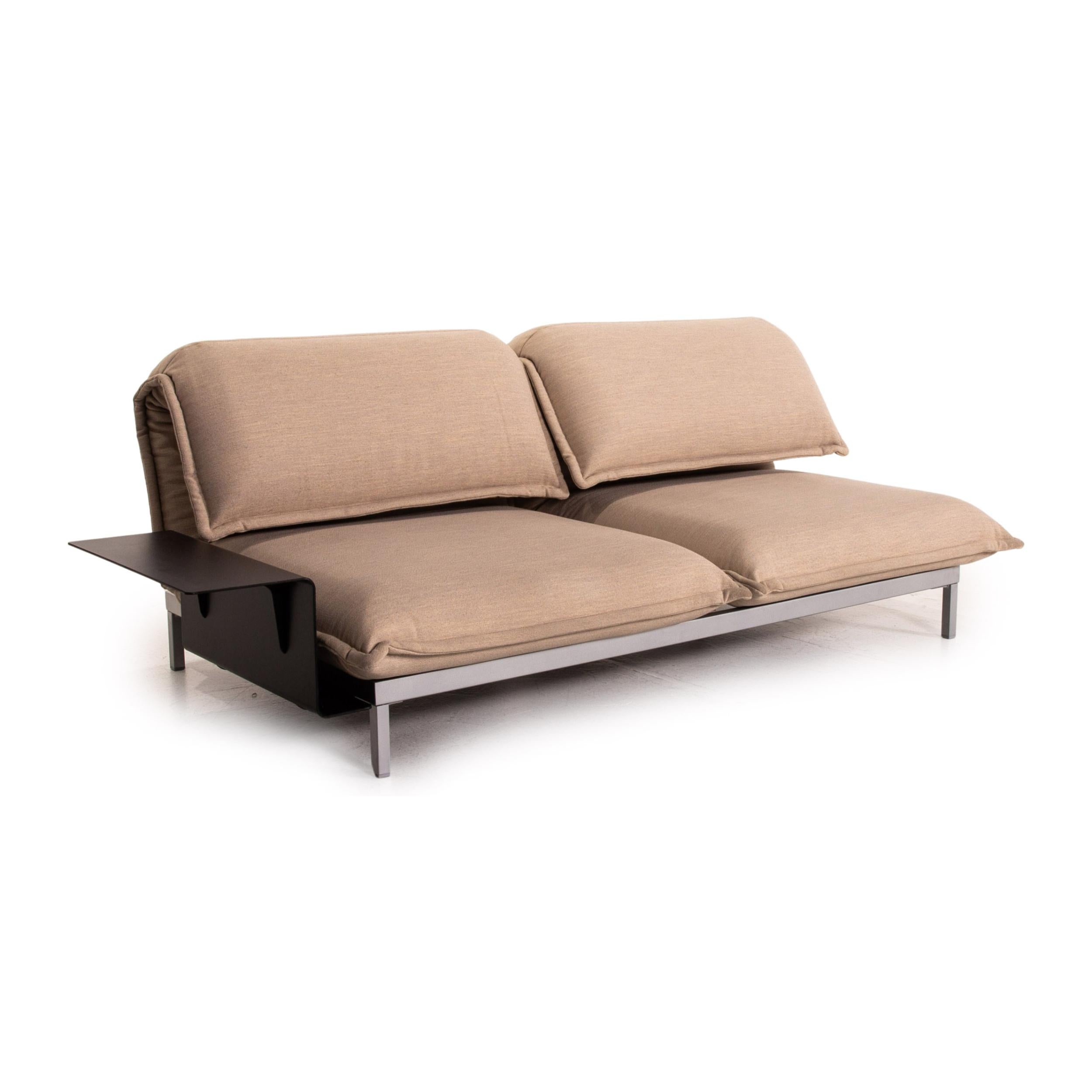 Rolf Benz Nova Fabric Sofa Beige Sleeping Function Relaxation Function Sofa Bed In Good Condition In Cologne, DE