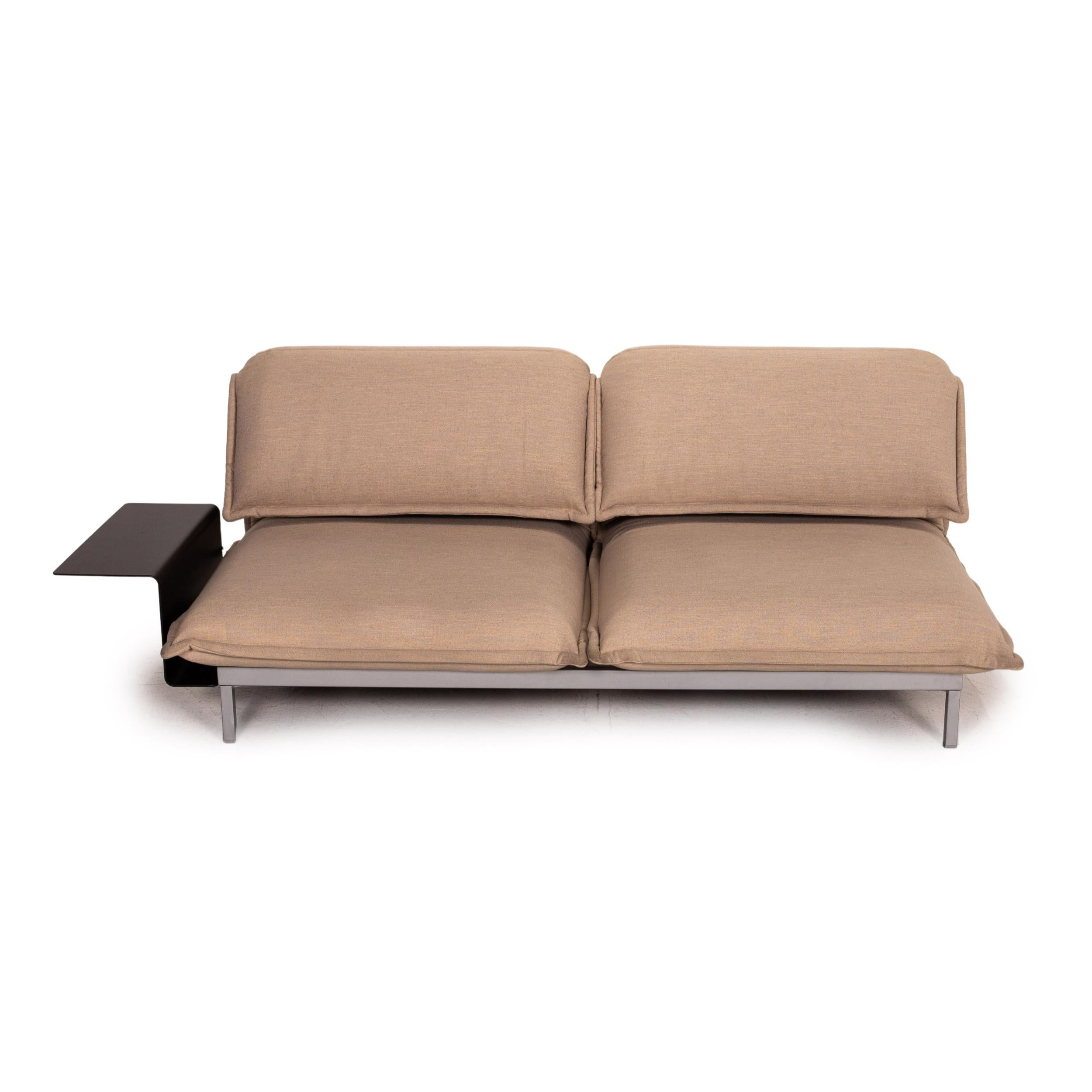 Contemporary Rolf Benz Nova Fabric Sofa Beige Sleeping Function Relaxation Function Sofa Bed