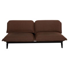 Rolf Benz Nova Fabric Sofa Brown Two-Seat Function Sleeping Function Couch
