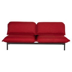 Rolf Benz Nova Fabric Sofa Red Two-Seater Function Relax Function