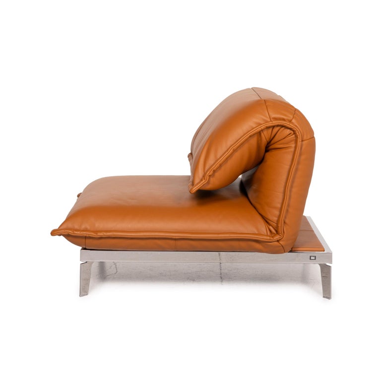 Rolf Benz Nova LC 340 Longchair Leather Armchair Cognac Sleeping
