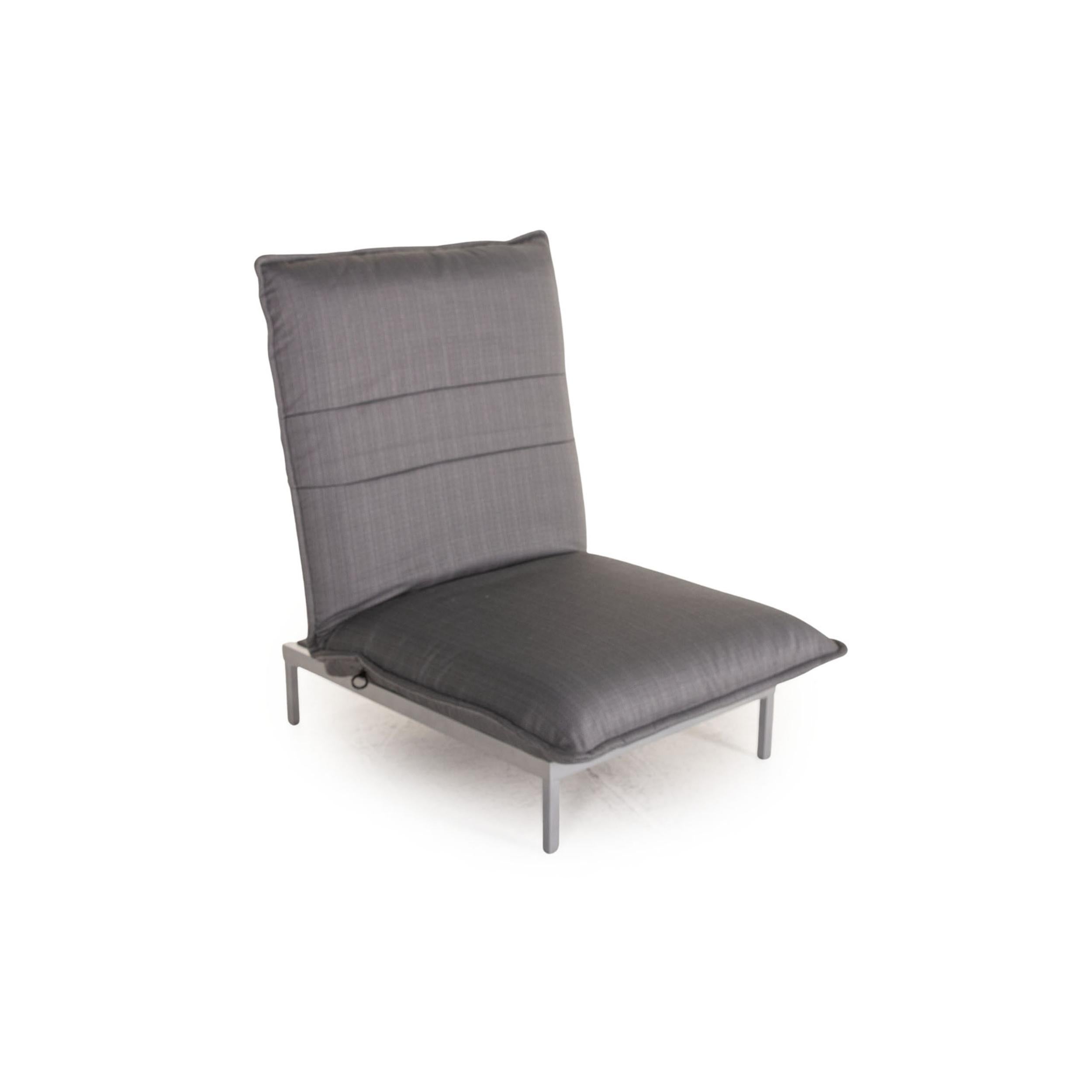 Rolf Benz Nova Sofa Set Gray 1x Two-Seater 1x Armchair Function Sleeping For Sale 5