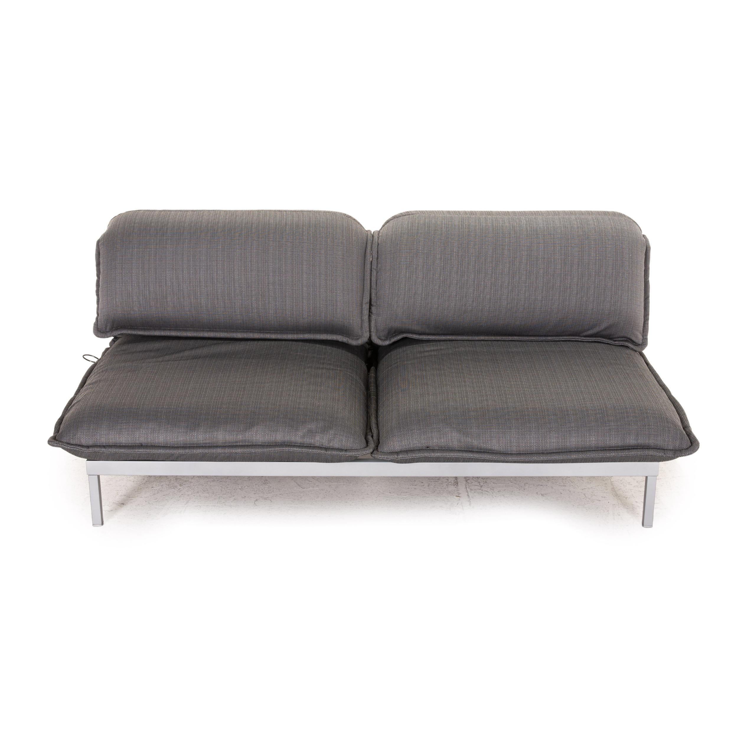 Rolf Benz Nova Sofa Set Gray 1x Two-Seater 1x Armchair Function Sleeping For Sale 6