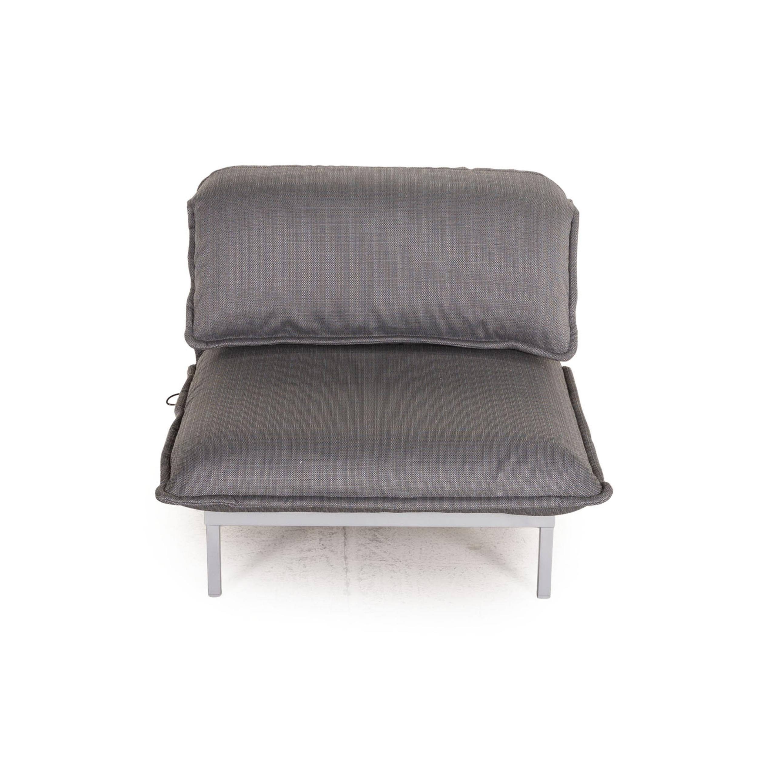 Rolf Benz Nova Sofa Set Gray 1x Two-Seater 1x Armchair Function Sleeping For Sale 7