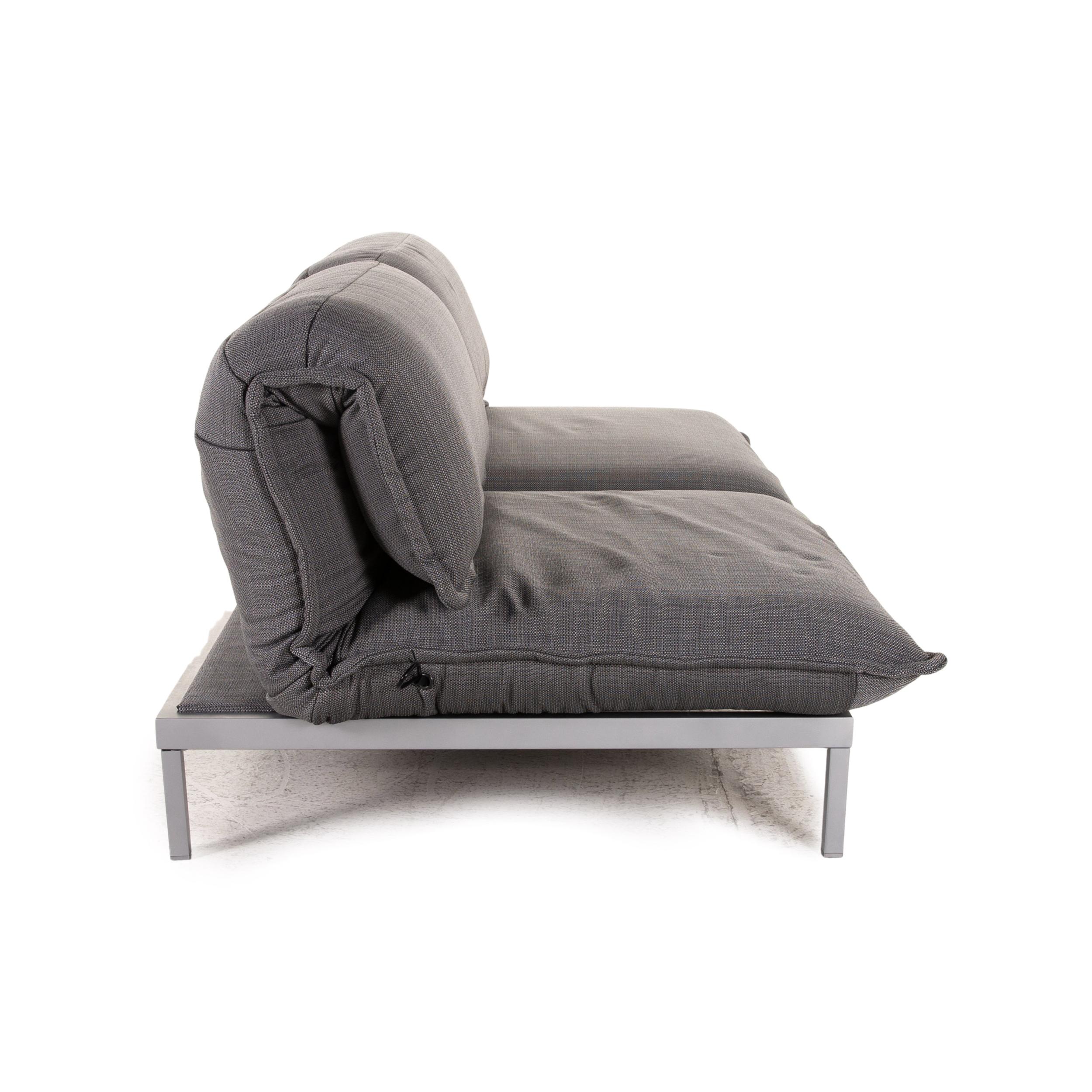 Rolf Benz Nova Sofa Set Gray 1x Two-Seater 1x Armchair Function Sleeping For Sale 8