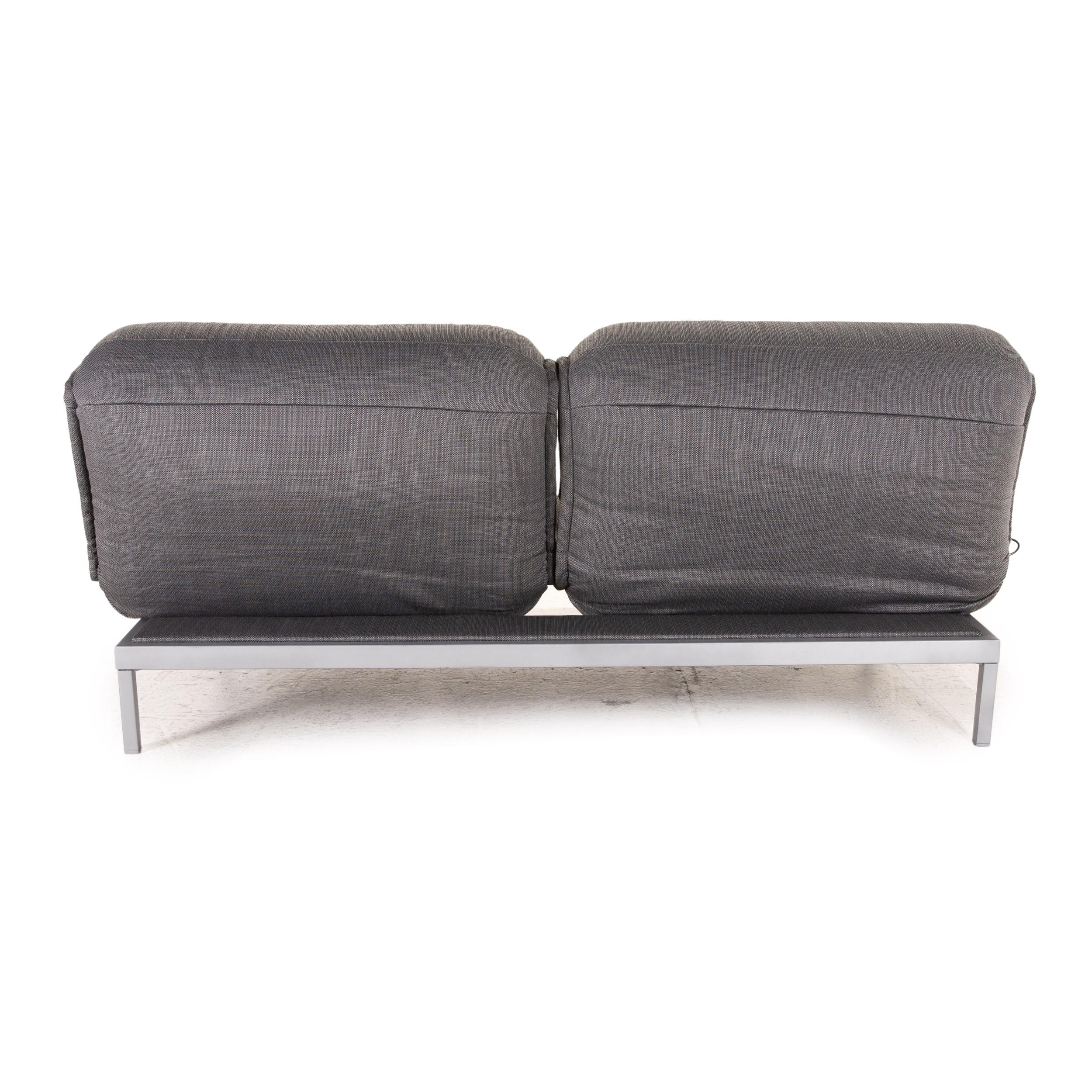 Rolf Benz Nova Sofa Set Gray 1x Two-Seater 1x Armchair Function Sleeping For Sale 9