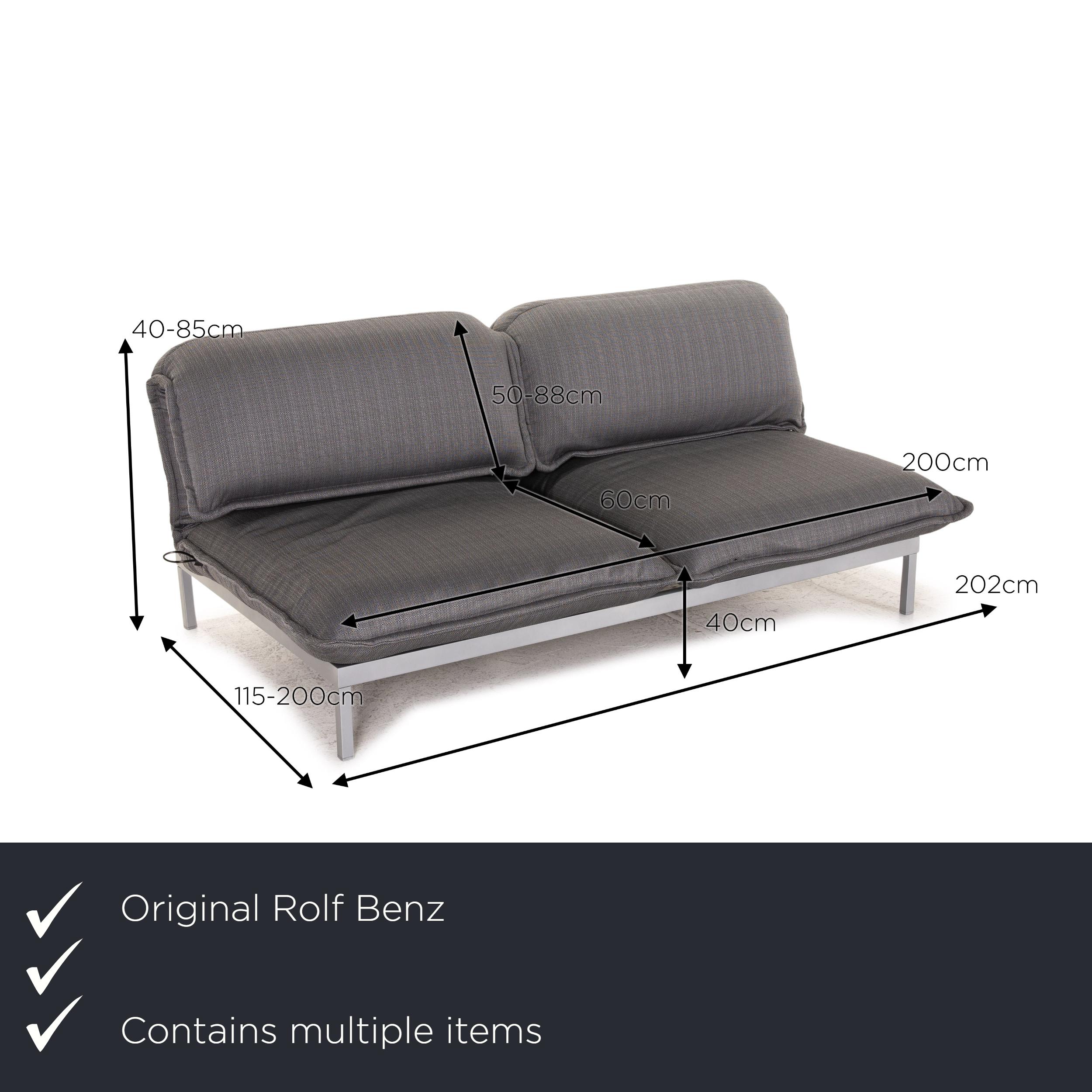 We present to you a Rolf Benz Nova sofa set gray 1x two-seater 1x armchair function sleeping.

Product measurements in centimeters:

depth: 115
width: 202
height: 40
seat height: 40
seat depth: 60
seat width: 200
back height: 50.


 