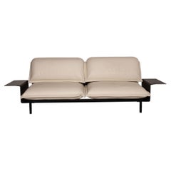 Rolf Benz Nova Two-Seater Sofa Cream Leather Function Couch