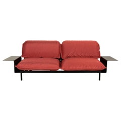 Rolf Benz Nova Two-Seater Sofa Red Fabric Function Incl. 2 Add-On Tables