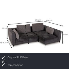 Rolf Benz Nuvola Fabric Sofa Gray Corner Sofa Couch