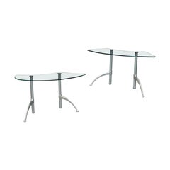 Vintage Rolf Benz Pair of Glazed Steel Designer Tables A Modern Organic Design Germany