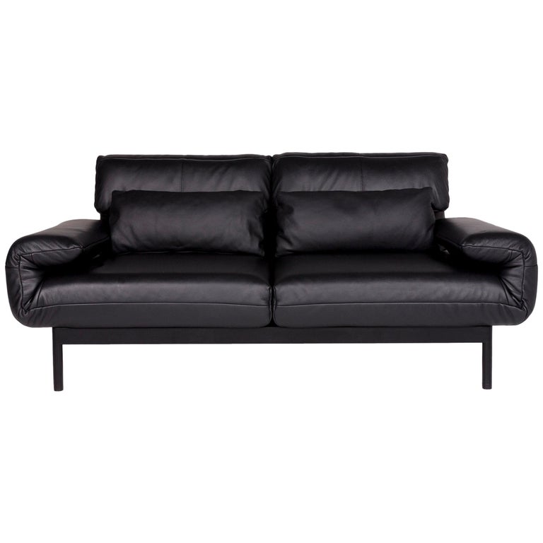 Rolf Benz Plura Designer Leder Sofa Schwarz Zweisitzer For Sale at 1stDibs