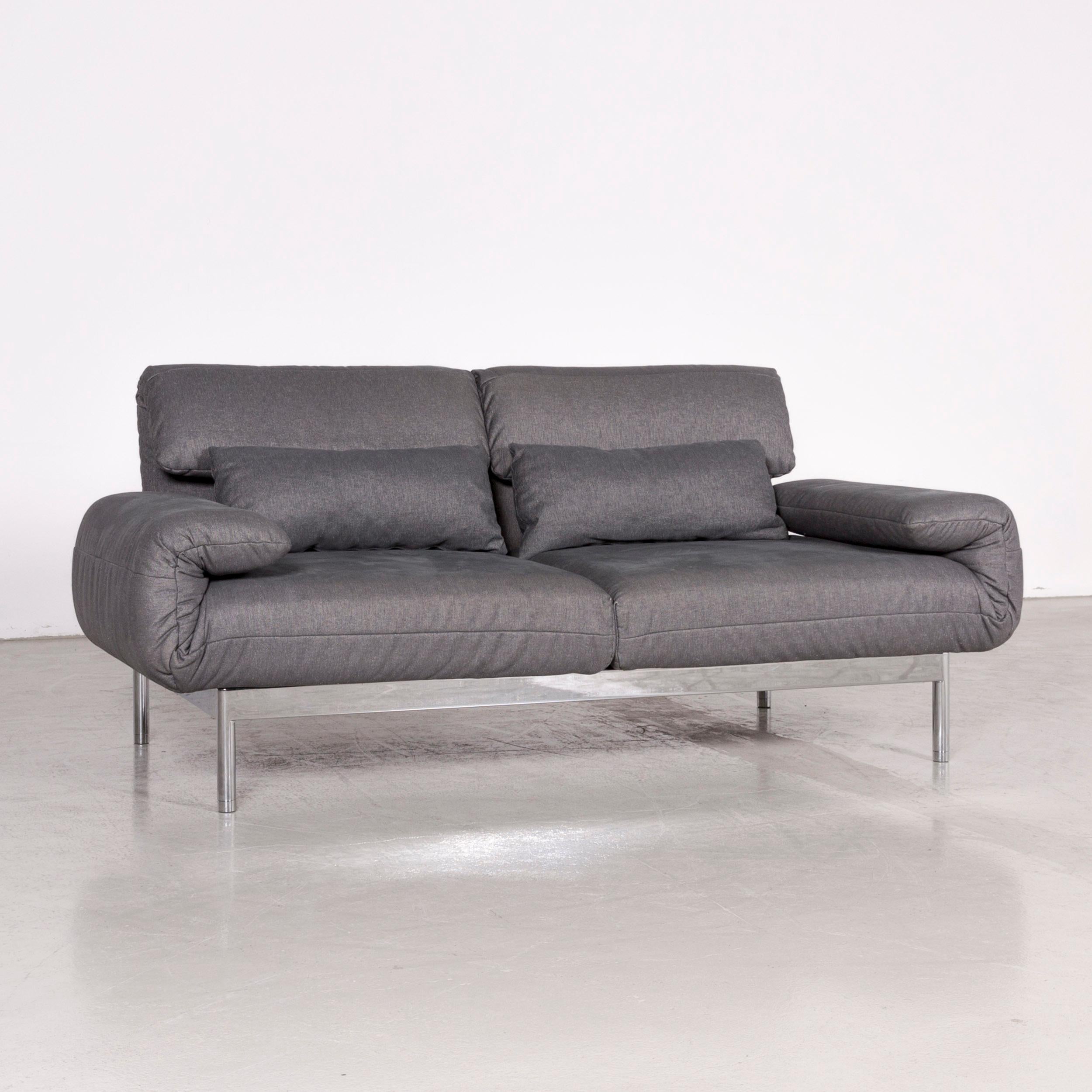 German Rolf Benz Plura Designer Sofa Fabric Grey Relax Function Couch Modern For Sale