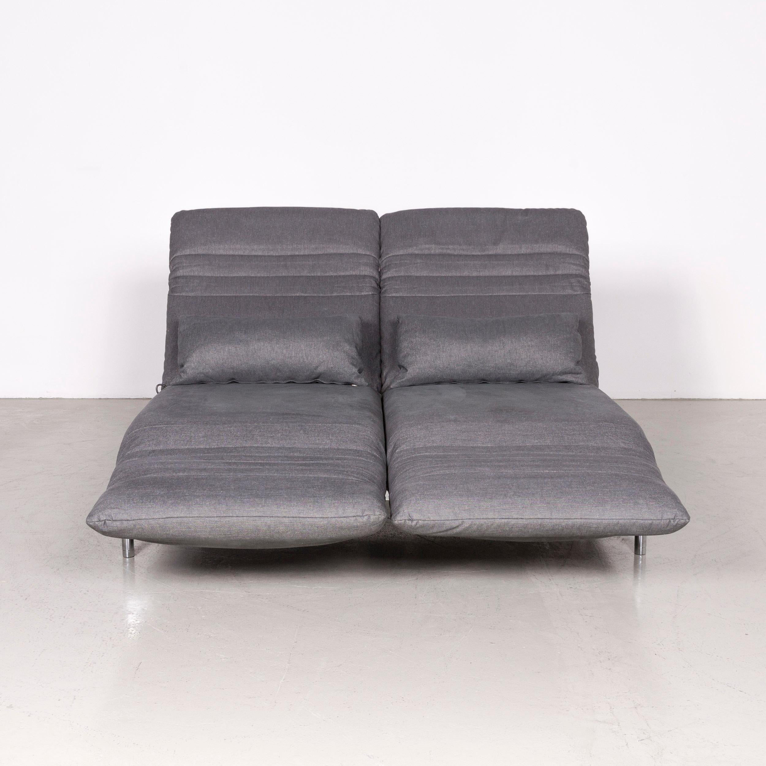 Contemporary Rolf Benz Plura Designer Sofa Fabric Grey Relax Function Couch Modern For Sale